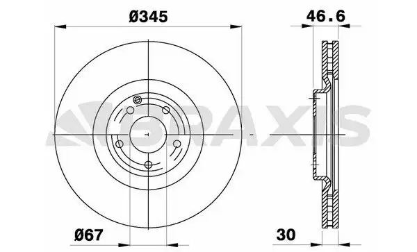 BRAXIS AE0730 Ön Fren Diski A2034210912