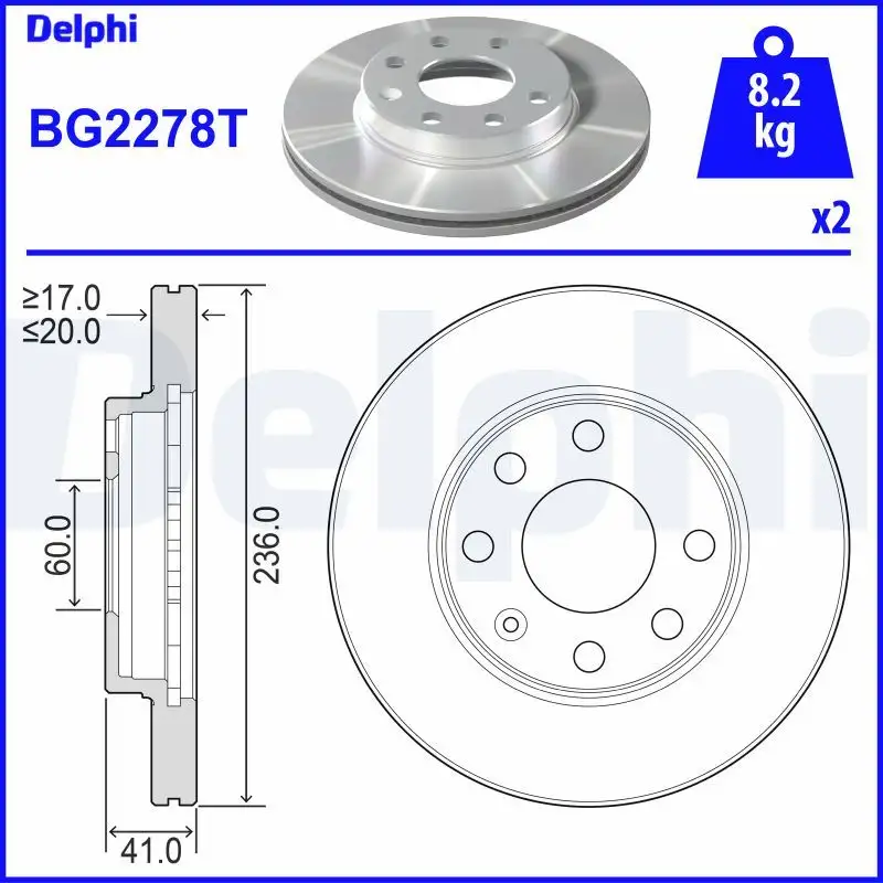 DELPHI BG2278T Ön Fren Diski
