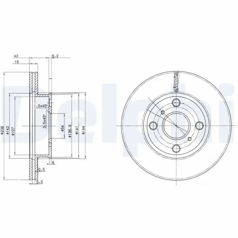 DELPHI BG2424 Ön Fren Diski