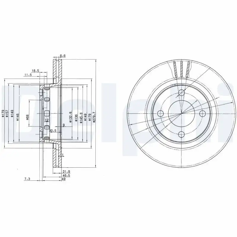 DELPHI BG2784 Fren Diski 8A0615301E