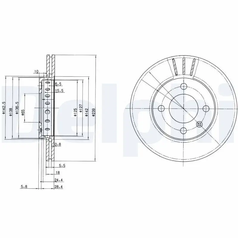 DELPHI BG2982 Ön Fren Diski 6N0615301F