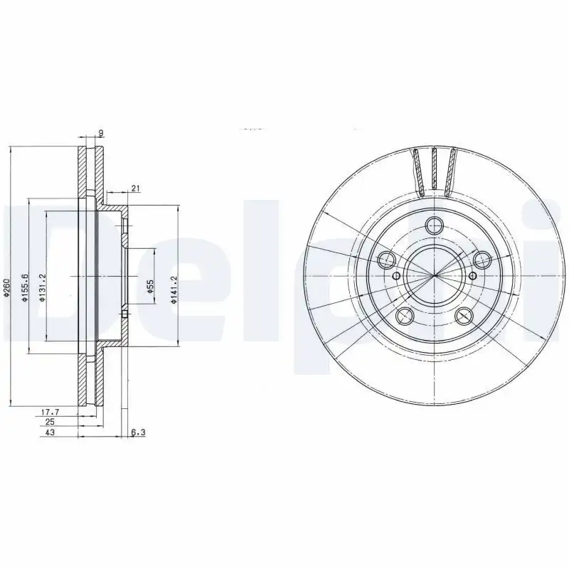 DELPHI BG3347 Ön Fren Diski 4351205030