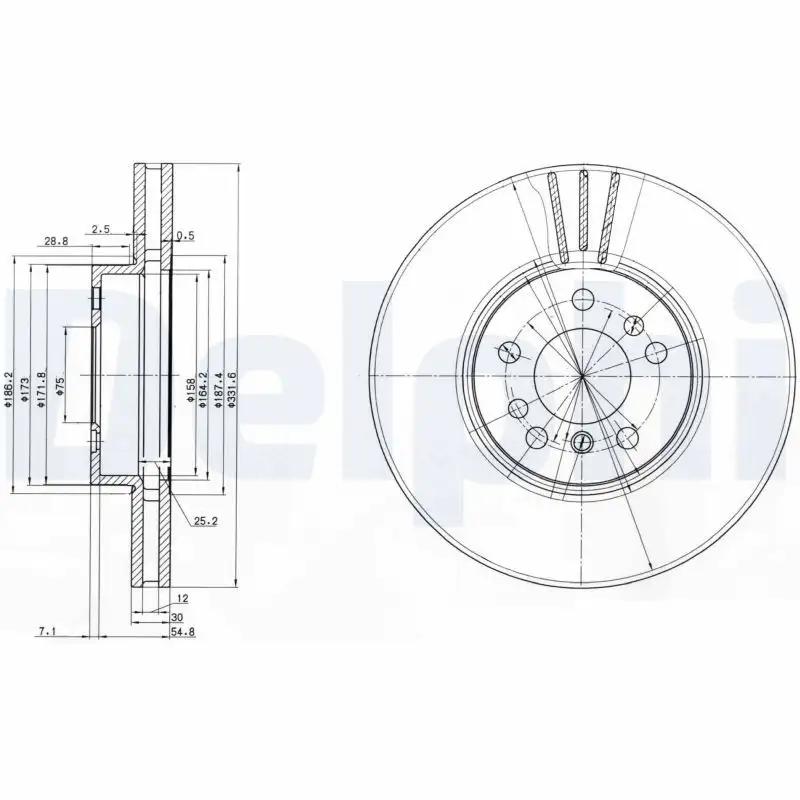 DELPHI BG3628 Ön Fren Diski
