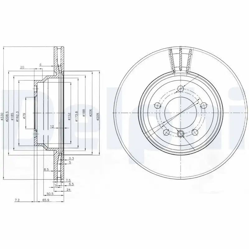 DELPHI BG3959 Ön Fren Diski 34116854999