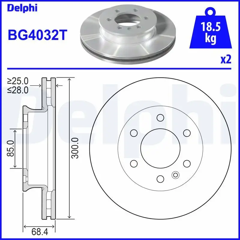 DELPHI BG4032T Ön Fren Diski