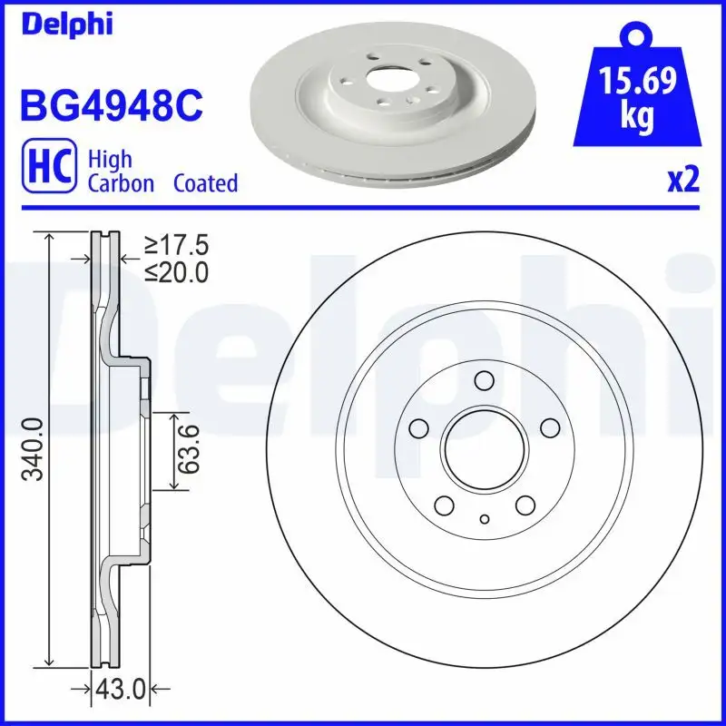 DELPHI BG4948C Arka Fren Diski 31687441