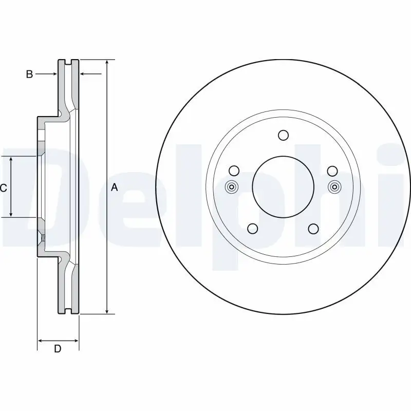 DELPHI BG4955C Ön Fren Diski 51712G2100