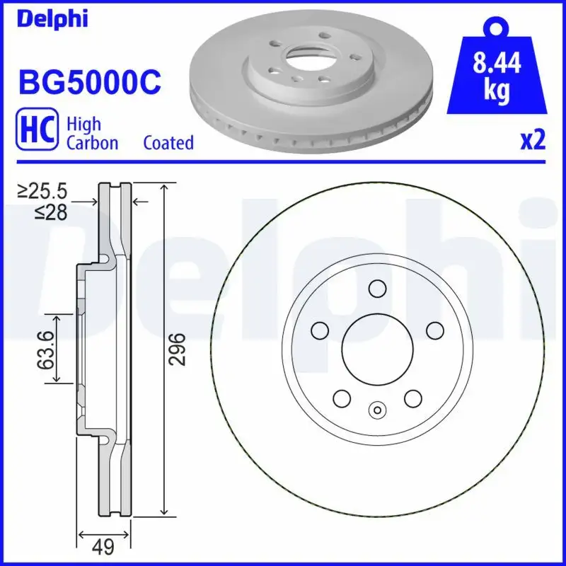 DELPHI BG5000C Ön Fren Diski 31423722