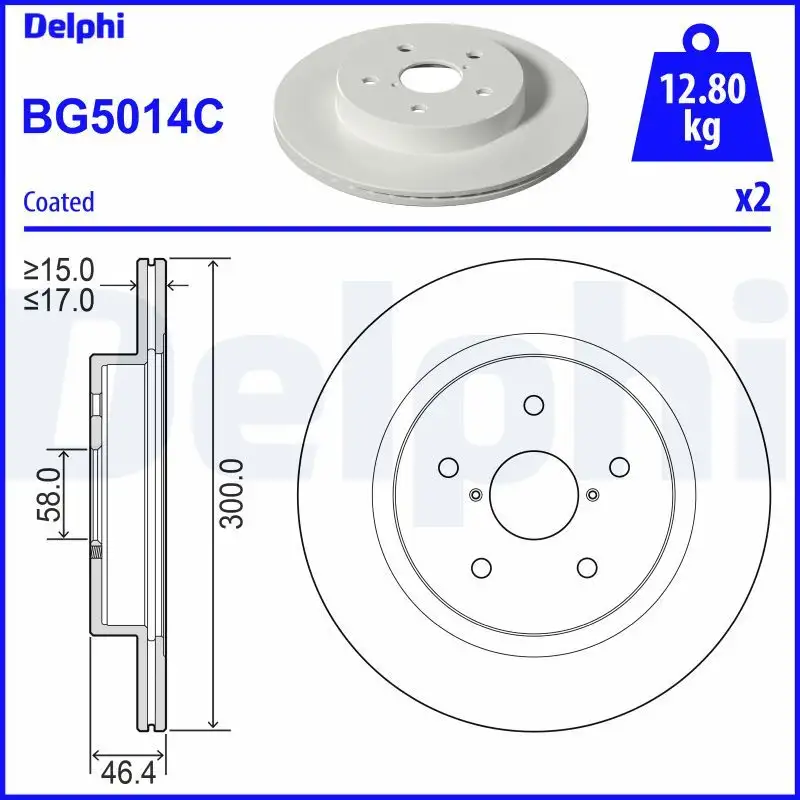 DELPHI BG5014C Arka Fren Diski 26700AL010