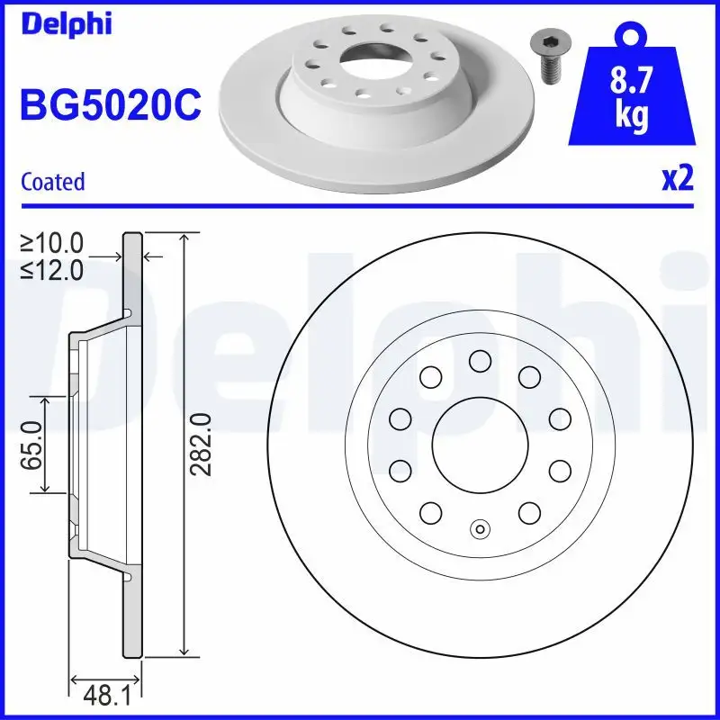 DELPHI BG5020C Arka Fren Diski