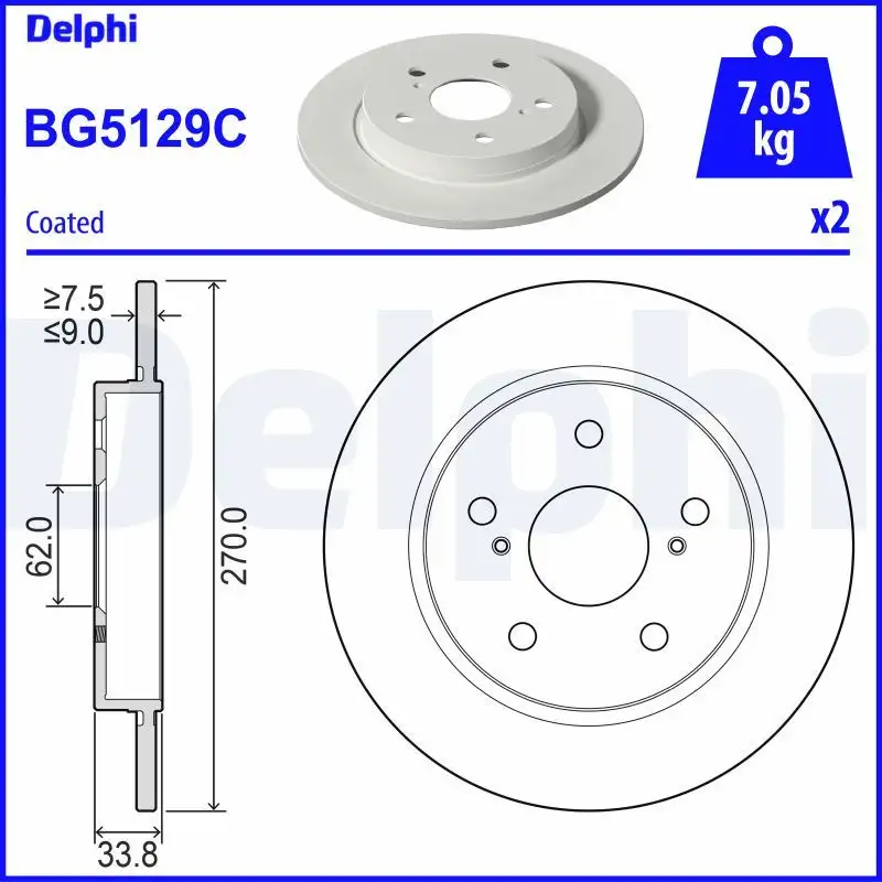 DELPHI BG5129C Arka Fren Diski 4243102330