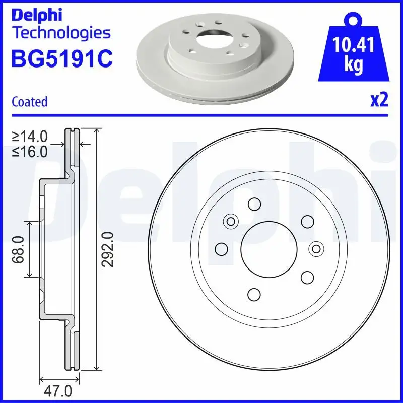DELPHI BG5191C Arka Fren Diski