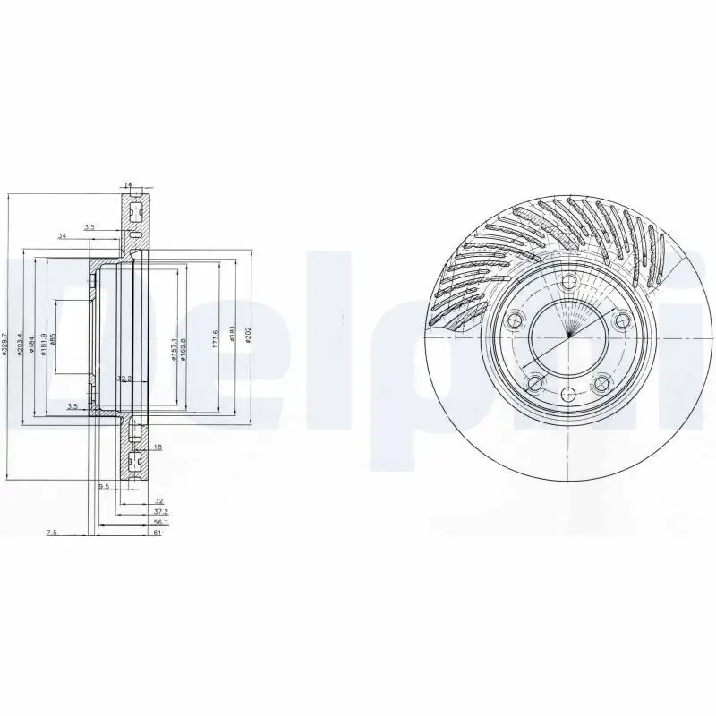 DELPHI BG9773 Ön Fren Diski (Sol)