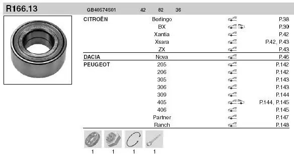 SNR GB40574S01 Ön Aks Rulmanı