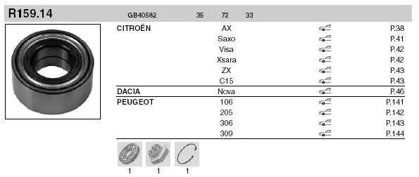 SNR GB40582 Ön Aks Rulmanı