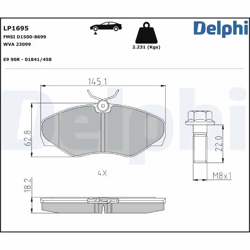DELPHI LP1695 Ön Fren Balatası