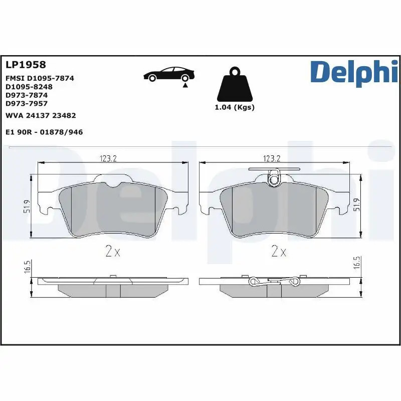 DELPHI LP1958 Arka Fren Balatası
