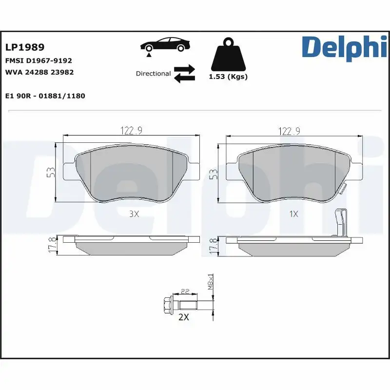DELPHI LP1989 Ön Fren Balatası