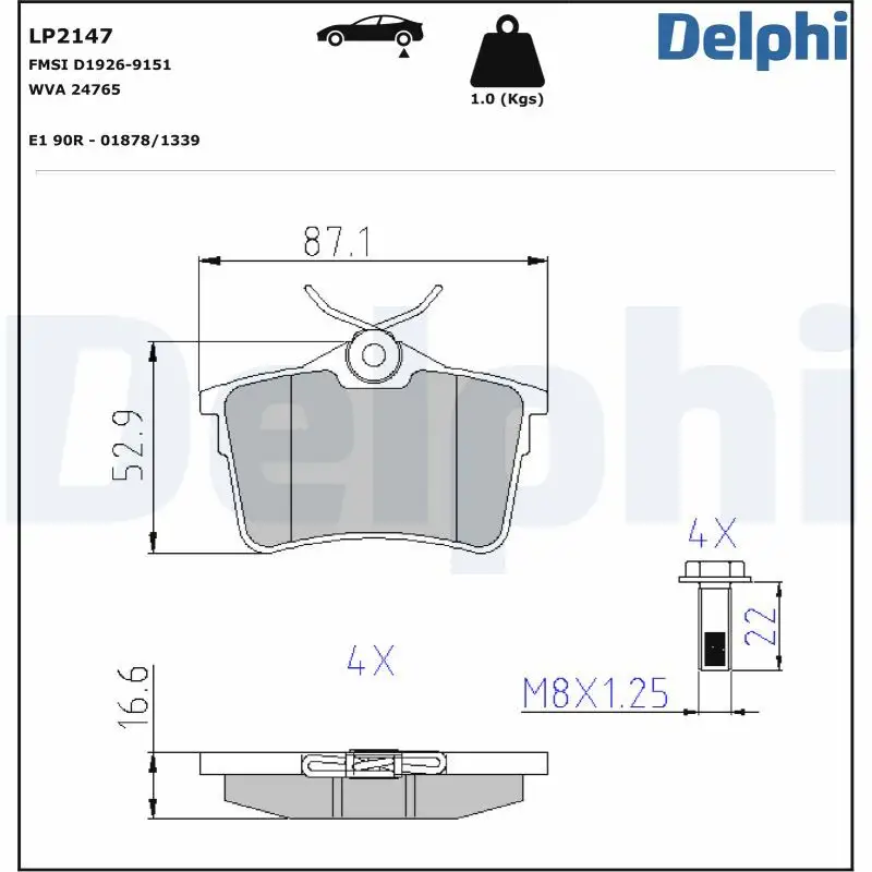 DELPHI LP2147 Arka Fren Balatası