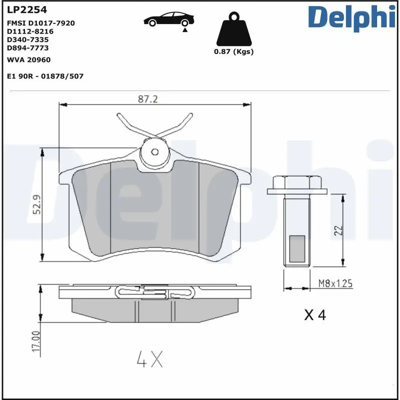 DELPHI LP2254 Arka Fren Balatası