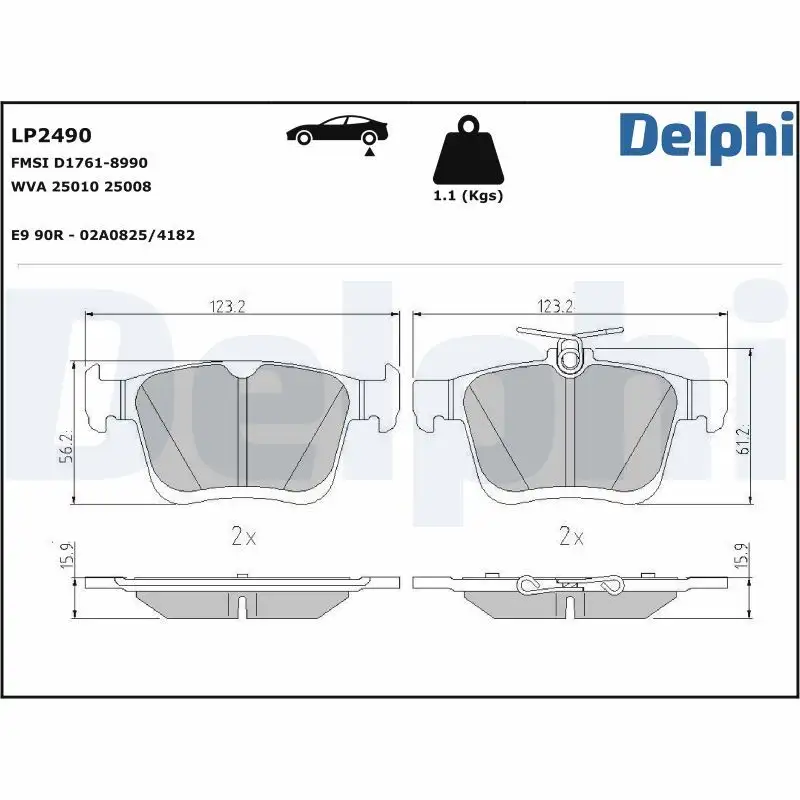 DELPHI LP2490 Arka Fren Balatası