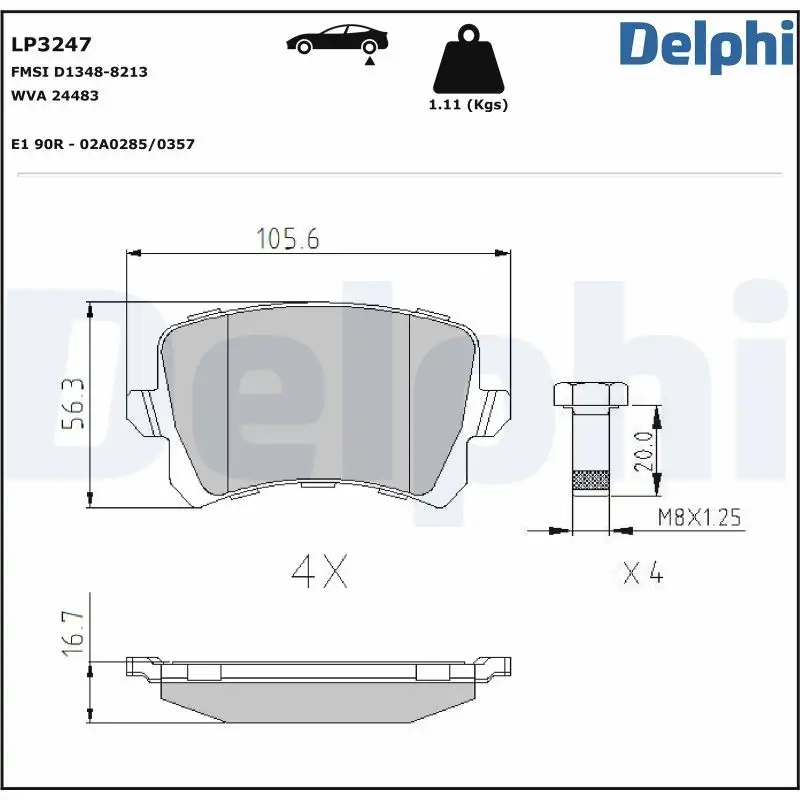 DELPHI LP3247 Arka Fren Balatası