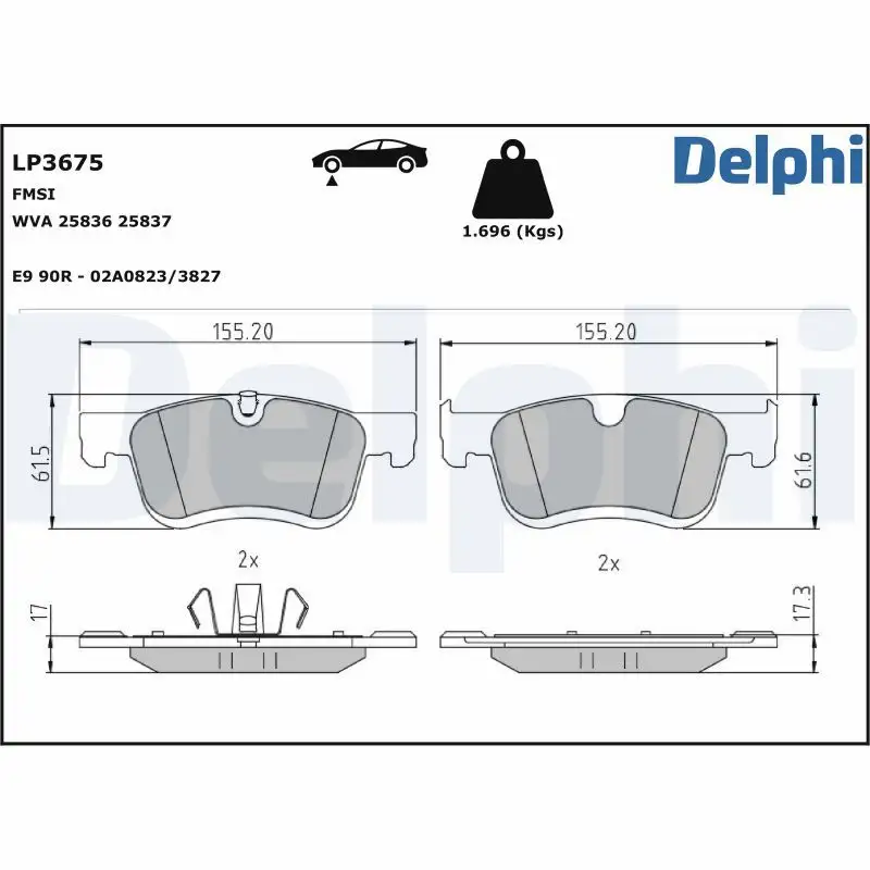 DELPHI LP3675 Ön Fren Balatası