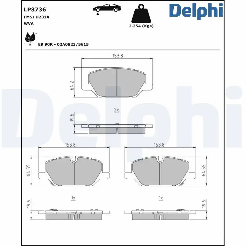 DELPHI LP3736 Ön Fren Balatası 42794673