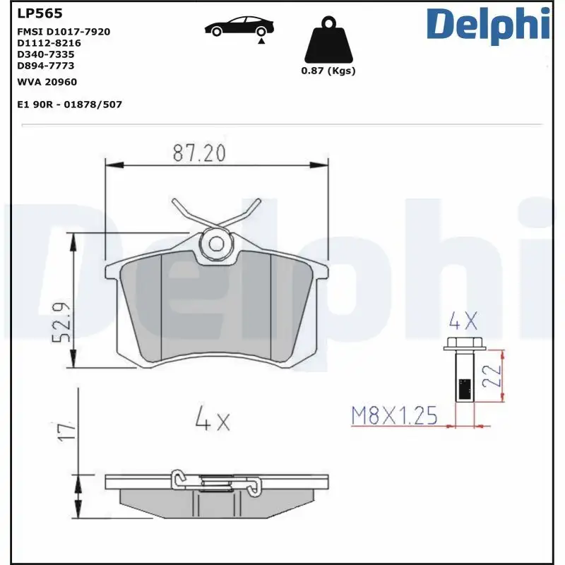 DELPHI LP565 Arka Fren Balatası