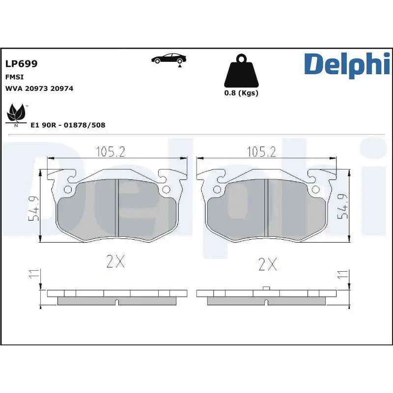 DELPHI LP699 Arka Fren Balatası