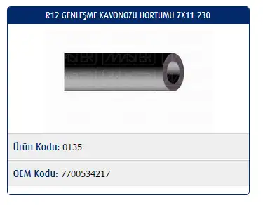 MASTER M0135 Yedek Su Deposu Hortumu 7700534217
