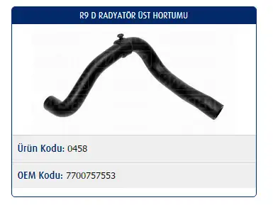 MASTER M0458 Radyatör Üst Hortumu 7700775261