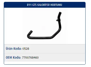 MASTER M0528 Kalorifer Hortumu 7700768460