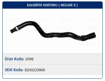 MASTER M2098 Kalorifer Hortumu 8200233969