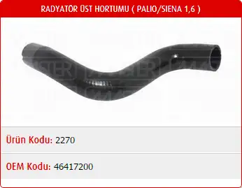 MASTER M2270 Radyatör Üst Hortumu 46417200