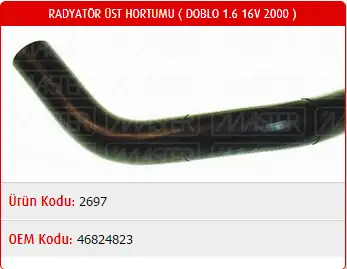 MASTER M2697 Radyatör Üst Hortumu 46824823