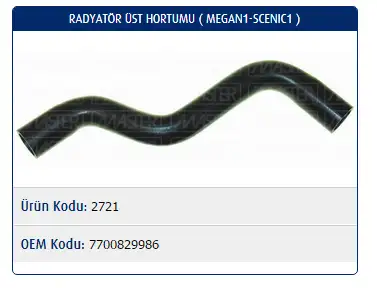 MASTER M2721 Radyatör Üst Hortumu 7700829986