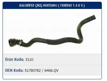 MASTER M3110 Kalorifer Hortumu 51780782
