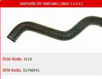 MASTER M3119 Radyatör Alt Hortumu 51748541