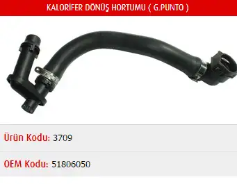 MASTER M3709 Kalorifer Hortumu 51806050