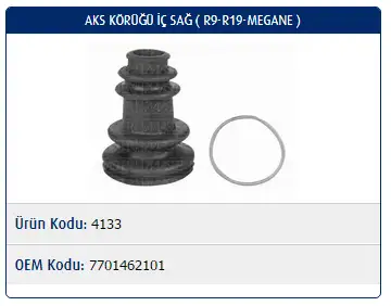 MASTER M4133 İç Aks Körüğü (Sağ) 7701462101