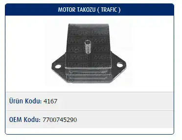 MASTER M4167 Motor Takozu 7700745290
