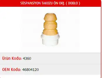 MASTER M4360 Ön Süspansiyon Takozu 46804120