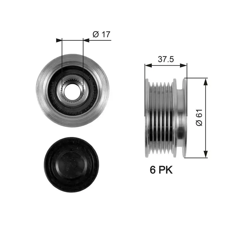 GATES OAP7072 Alternatör Kasnağı A6041500060