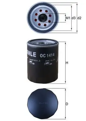 MAHLE OC1414 Yağ Filtresi GK2Q6714AA