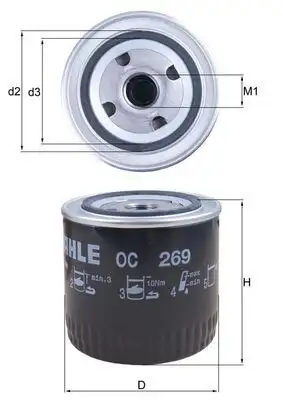 MAHLE OC269 Yağ Filtresi
