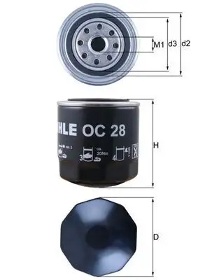 MAHLE OC28 Yağ Filtresi