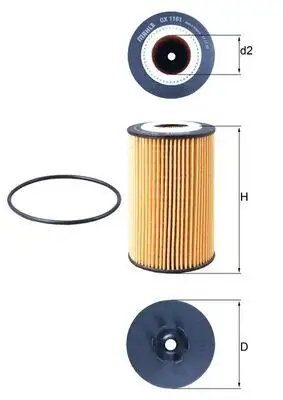 MAHLE OX1161D Yağ Filtresi A1561840125