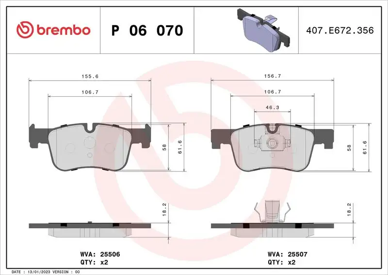 BREMBO P06070 Ön Fren Balatası