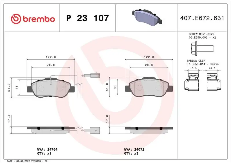 BREMBO P23107 Ön Fren Balatası